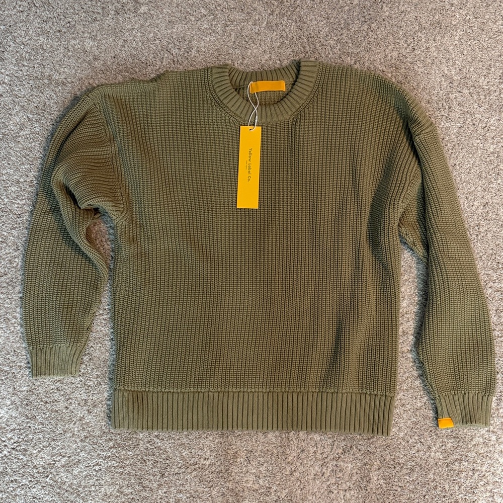 Yellow Label Co. Pistachio Green Chunky Knit Sweater